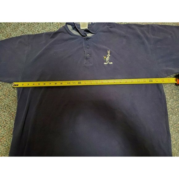 Vtg 2001 Warner Bros Mens XXL Bugs Bunny Whats Up Dad Navy Short Sleeve Polo 2XL - Picture 5 of 6